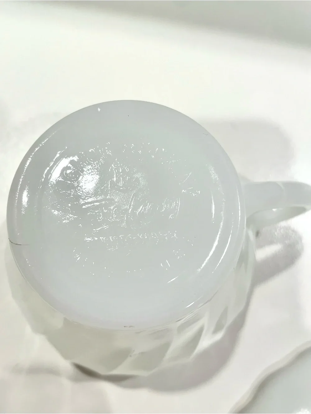 ☀️2/$20 Fire King Vintage Milk Glass Coffee Cup & Ridged Saucer | Silver Trim